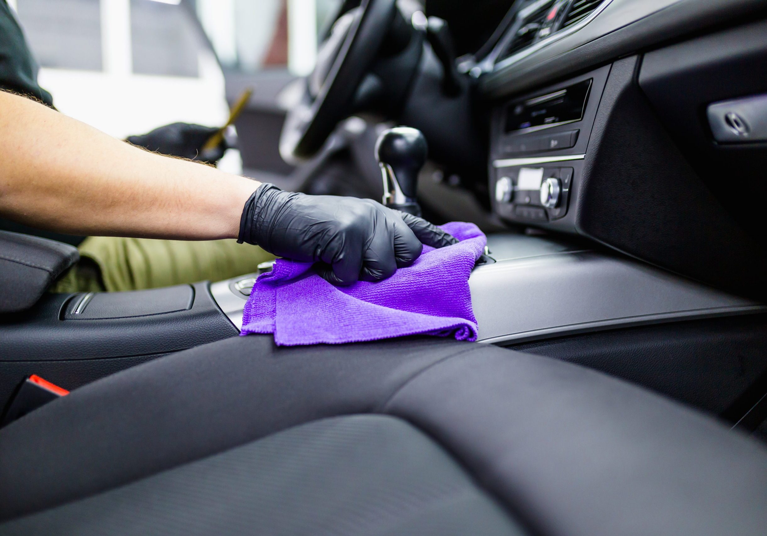 A,Man,Cleaning,Car,Interior,,Car,Detailing,(or,Valeting),Concept.